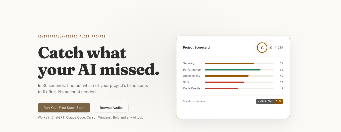 AuditBuffet — Catch what your AI missed
